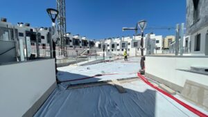 Avance de obras Residencial Suertes de la villa Junio 2021 zona piscina 2